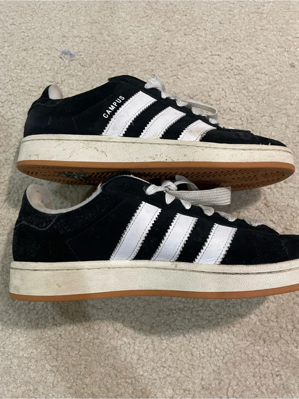 Adidas Campus 00s Black/White Suede Low-Top Sneakers Size 9.5